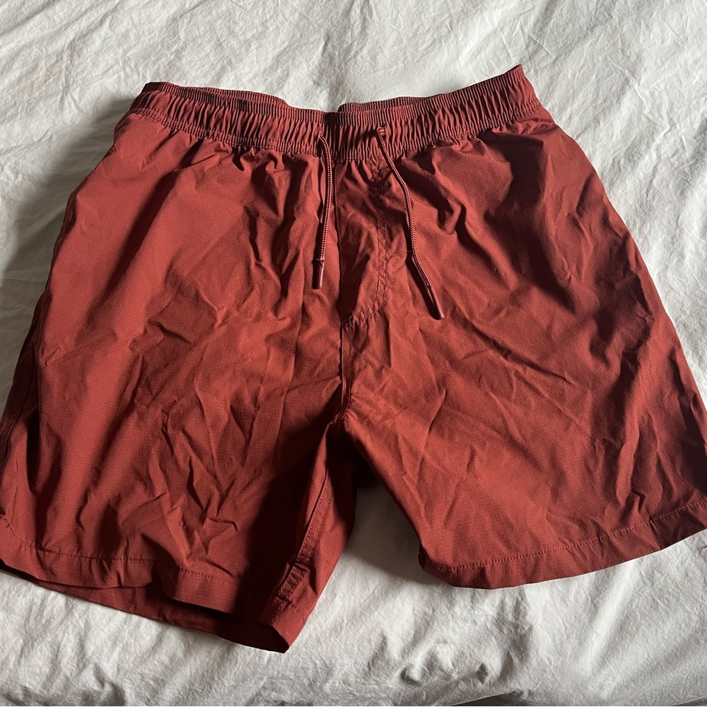 Stylish Red Elastic Waist Shorts